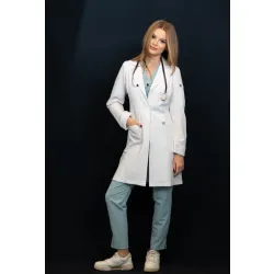 Fartuch medyczny MEDI TEDDY - BENISSA PURE WHITE - BIAŁY